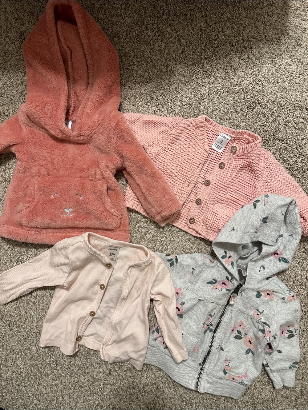 Carter's Pink Sweater Bundle 3M